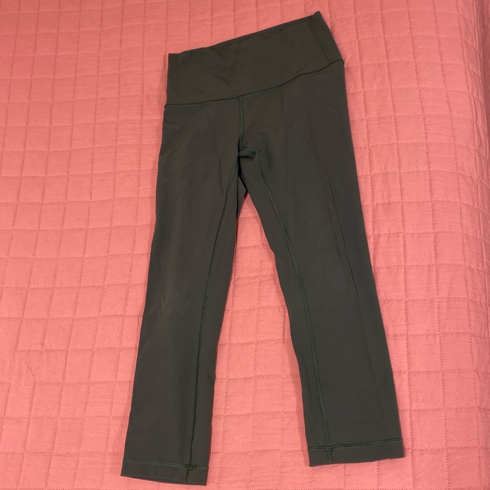 LuluLemon Crop Leggings Olive Green